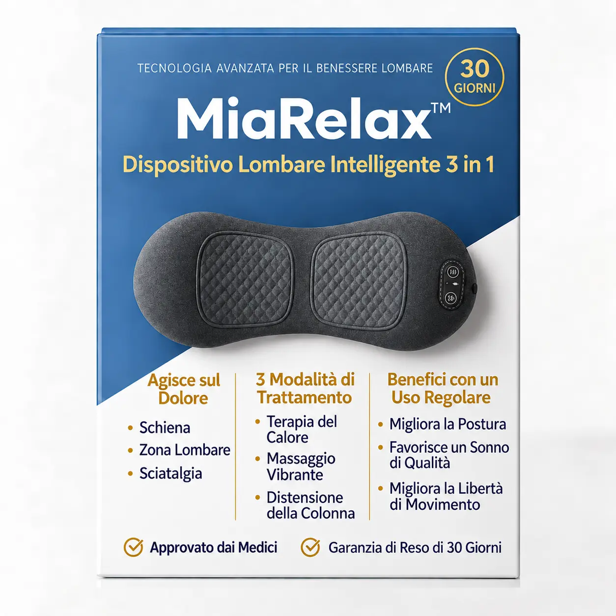 MiaRelax™ Dispositivo Lombare Intelligente 3 in 1